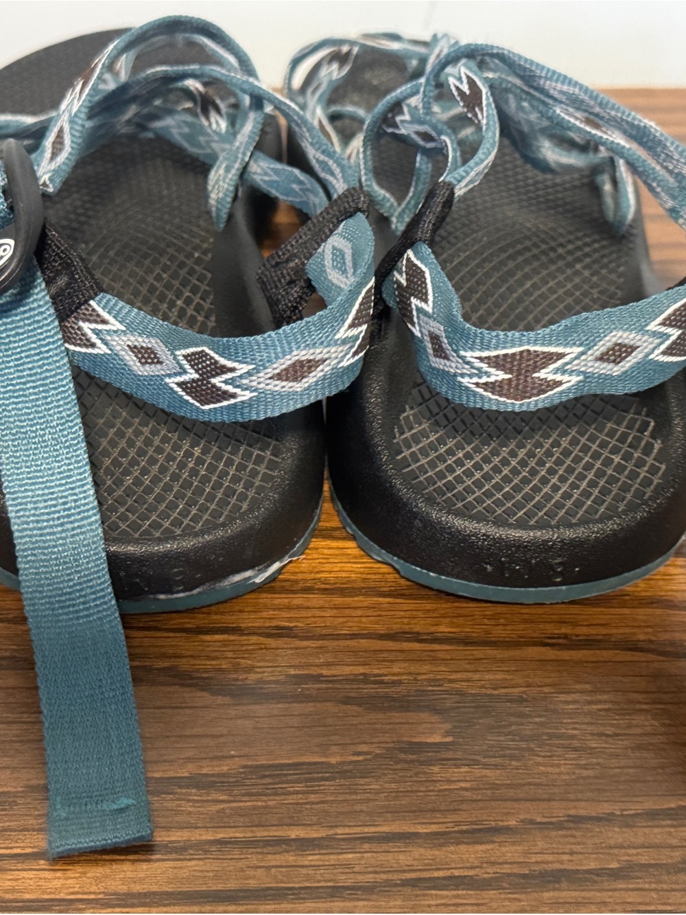 Chaco Women's Patterned Strap Sandals in Teal and Black - Picture 4 of 6